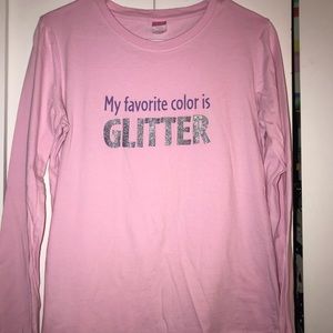 LIGHT PINK “LOVE GLITTER” T-shirt